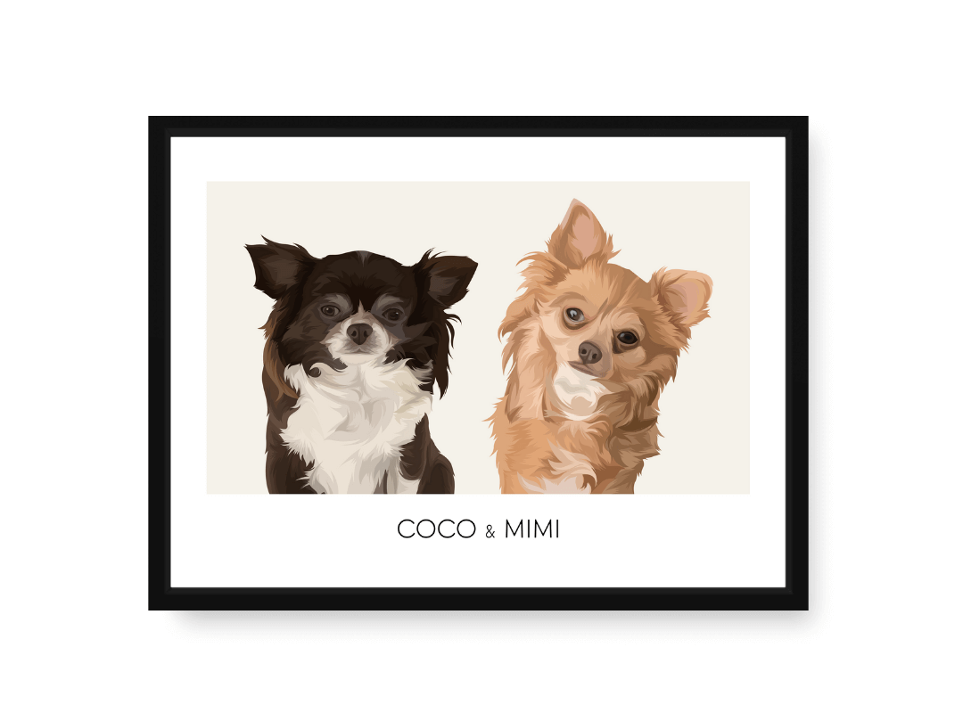 Huisdier portret beige met twee honden