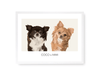 Laden Sie das Bild in den Galerie-Viewer, Huisdier portret beige met witte lijst en twee honden